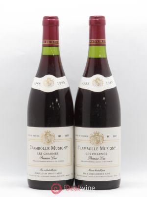 Chambolle-Musigny 1er Cru Les Charmes Jean Louis Drout Aîné  1988 - Lot of 2 Bottles