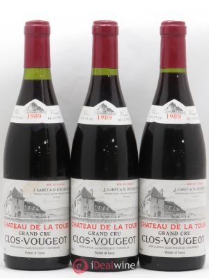 Clos de Vougeot Grand Cru Château de La Tour  1989 - Lot of 3 Bottles
