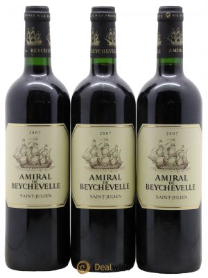 Amiral de Beychevelle Second Vin  2007 - Lot de 3 Bouteilles