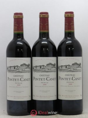 Château Pontet Canet 5ème Grand Cru Classé  2000 - Lot of 3 Bottles