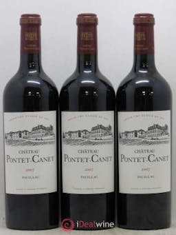 Château Pontet Canet 5ème Grand Cru Classé  2007 - Lot de 3 Bouteilles