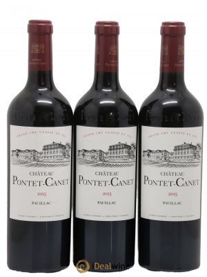 Château Pontet Canet 5ème Grand Cru Classé  2015 - Lot of 3 Bottles