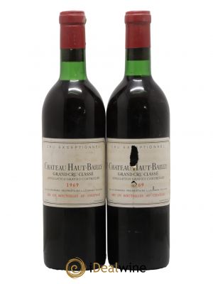 Château Haut-Bailly Cru Classé de Graves  1969 - Lot of 2 Bottles