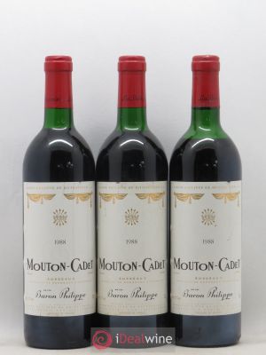 Château Mouton Cadet  1988 - Lot of 3 Bottles