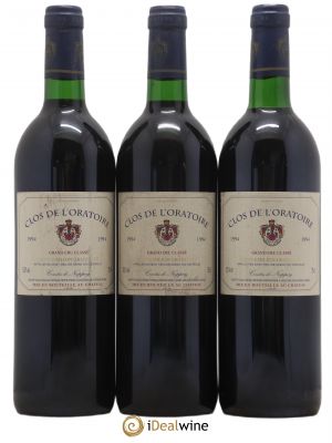 Clos de l'Oratoire Grand Cru Classé (no reserve) 1994 - Lot of 3 Bottles