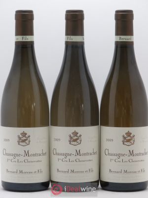 Chassagne-Montrachet 1er Cru Les Chenevottes Bernard Moreau 2009 - Lot of 3 Bottles