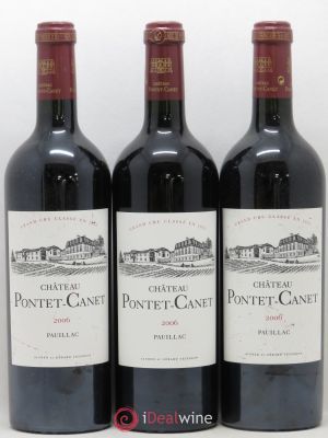 Château Pontet Canet 5ème Grand Cru Classé  2006 - Lot de 3 Bouteilles