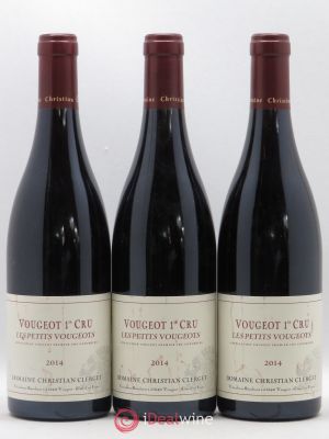 Vougeot 1er Cru Les Petits Vougeot Christian Clerget  2014 - Lot of 3 Bottles