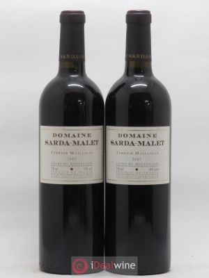 Côtes du Roussillon Domaine Sarda-Malet Terroir de Mailloles Jérôme Malet  2001 - Lot of 2 Bottles