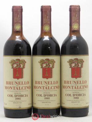 Brunello di Montalcino DOCG Col d'Orcia 1981 - Lot de 3 Bouteilles