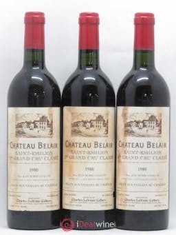 Château Belair (Belair-Monange) 1er Grand Cru Classé B  1980 - Lot of 3 Bottles