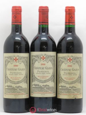 Château Gazin  1990 - Lot of 3 Bottles