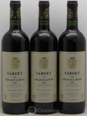 Sarget de Gruaud Larose Second Vin  2005 - Lot de 3 Bouteilles