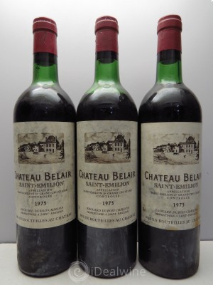Château Belair (Belair-Monange) 1er Grand Cru Classé B  1975 - Lot of 3 Bottles