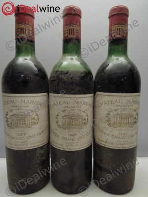 Château Margaux 1er Grand Cru Classé  1967 - Lot of 3 Bottles
