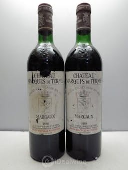 Château Marquis de Terme 4ème Grand Cru Classé  1986 - Lot of 2 Bottles