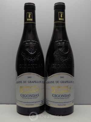 Gigondas Grapillon d'Or (sans prix de réserve no reserve) 2003 - Lot de 2 Bouteilles