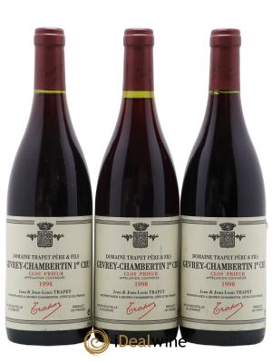 Gevrey-Chambertin 1er Cru Clos Prieur Domaine Trapet  1998 - Lot of 3 Bottles
