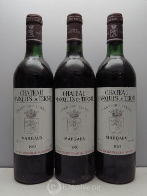 Château Marquis de Terme 4ème Grand Cru Classé  1983 - Lot of 3 Bottles