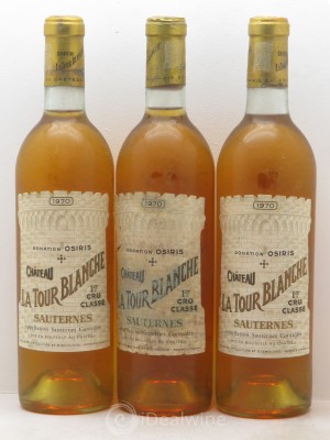 Château la Tour Blanche 1er Grand Cru Classé  1970 - Lot of 3 Bottles