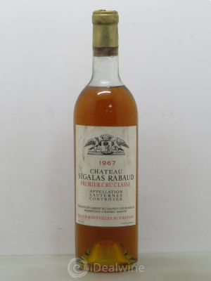 Château Sigalas Rabaud 1er Grand Cru Classé  1967 - Lot of 1 Bottle