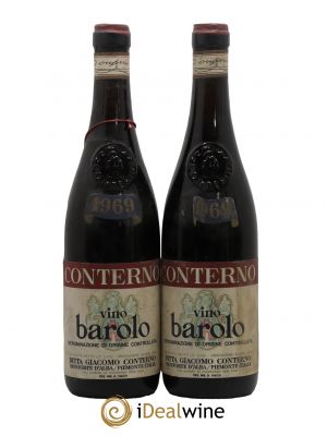 Barolo DOCG Giacomo Conterno 1969 - Lot de 2 Bottles
