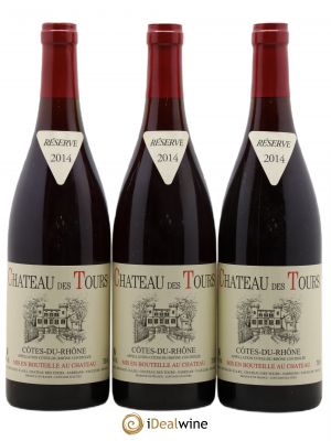 Côtes du Rhône Château des Tours Château des Tours - E.Reynaud  2014 - Lot of 3 Bottles