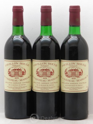 Pavillon Rouge du Château Margaux Second Vin  1979 - Lot of 3 Bottles