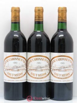 Château Caronne Sainte-Gemme Cru Bourgeois  1981 - Lot of 3 Bottles