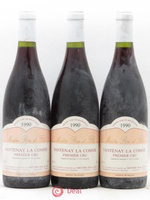Santenay 1er Cru La Comme Mestre Père & Fils 1990 - Lot of 3 Bottles