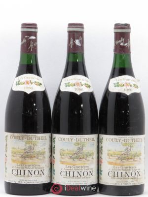 Chinon Les Gravières Couly Dutheil (no reserve) 1986 - Lot of 3 Bottles