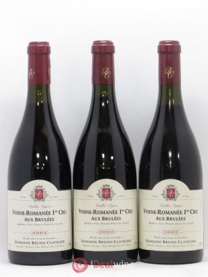 Vosne-Romanée 1er Cru Aux Brulées Vieilles Vignes Bruno Clavelier  2002 - Lot of 3 Bottles
