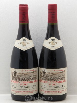 Gevrey-Chambertin 1er Cru Clos Saint-Jacques Armand Rousseau (Domaine)  1992 - Lot of 2 Bottles