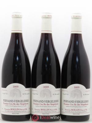 Pernand-Vergelesses 1er Cru Ile des Vergelesses Domaine Rollin Pere et Fils 2005 - Lot of 3 Bottles