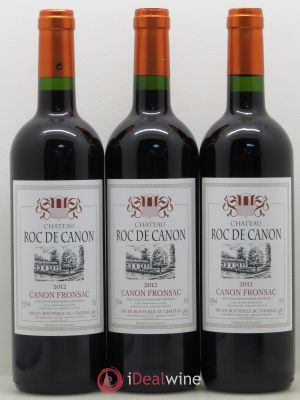 - Canon Fronsac Château Roc De Canon (no reserve) 2012 - Lot of 3 Bottles