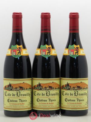 Côte de Brouilly Les Griottes de Brulhié Château Thivin (no reserve) 2016 - Lot of 3 Bottles