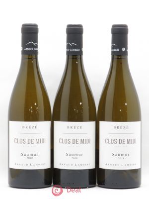 Saumur Clos de Midi Brézé Domaine Arnaud Lambert (no reserve) 2018 - Lot of 3 Bottles