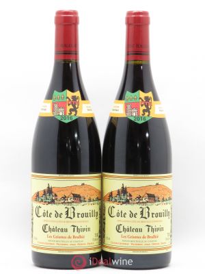 Côte de Brouilly Les Griottes de Brulhié Château Thivin  2016 - Lot of 2 Bottles