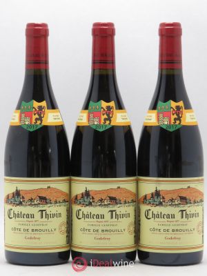 Côte de Brouilly Cuvée Godefroy Château Thivin (no reserve) 2017 - Lot of 3 Bottles