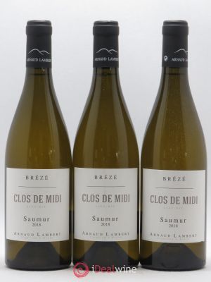 Saumur Clos de Midi Arnaud Lambert Brézé (no reserve) 2018 - Lot of 3 Bottles