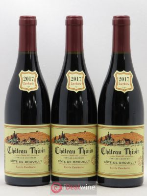 Côte de Brouilly Cuvée Zaccharie Château Thivin (no reserve price) 2017 - Lot of 3 Bottles