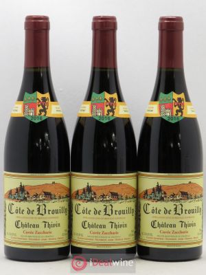 Côte de Brouilly Cuvée Zaccharie Château Thivin (no reserve price) 2016 - Lot of 3 Bottles