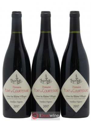 Côtes du Rhône Village Domaine Font de Courtedune (no reserve) 2017 - Lot of 3 Bottles