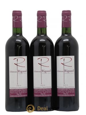 Puisseguin Saint-Emilion Château Rigaud (no reserve) 2012 - Lot of 3 Bottles