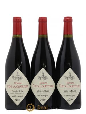 Côtes du Rhône Vieilles Vignes Domaine Font De Courtedune (no reserve) 2019 - Lot of 3 Bottles