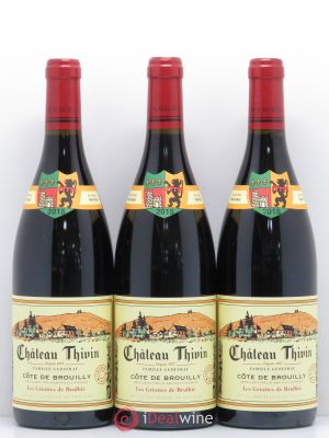 Côte de Brouilly Les Griottes de Brulhié Château Thivin (no reserve) 2015 - Lot of 3 Bottles