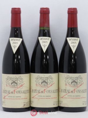 Côtes du Rhône Château de Fonsalette SCEA Château Rayas  2005 - Lot of 3 Bottles