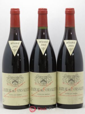 Côtes du Rhône Château de Fonsalette SCEA Château Rayas  2003 - Lot of 3 Bottles
