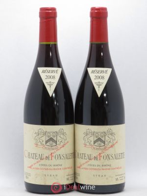 Côtes du Rhône Cuvée Syrah Château de Fonsalette  2008 - Lot of 2 Bottles