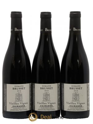 Côtes du Rhône Village Cairanne Vieilles vignes Domaine Brusset 2018 - Lot of 3 Bottles
